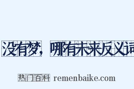 没有梦，哪有未来反义词是什么意思的图片